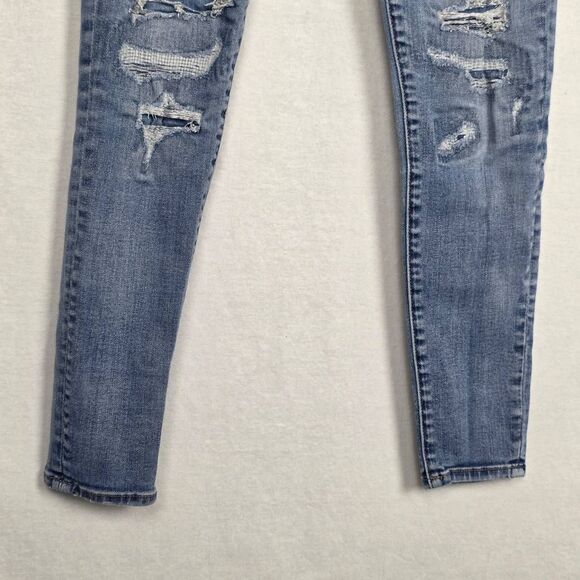 American Eagle Hi-Rise Jegging Crop Distressed 0 Regular - Picture 4 of 13